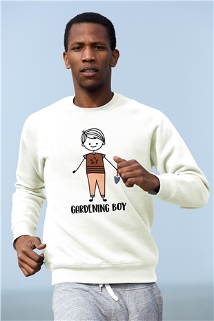 Bahçıvan Beyaz Unisex Sweatshirt