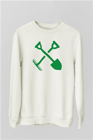 Bahçıvan Beyaz Unisex Sweatshirt