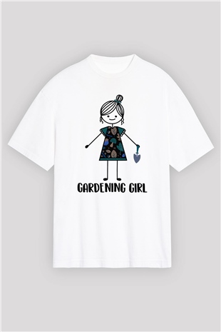 Bahçıvan Beyaz Oversize Tişört Oversize T-shirt - TişörtFabrikası