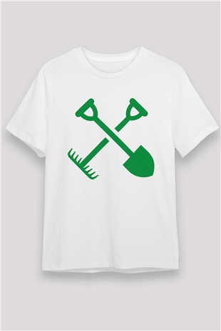 Bahçıvan Beyaz Unisex Tişört T-Shirt - TişörtFabrikası