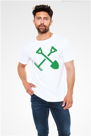 Bahçıvan Beyaz Unisex Tişört T-Shirt - TişörtFabrikası