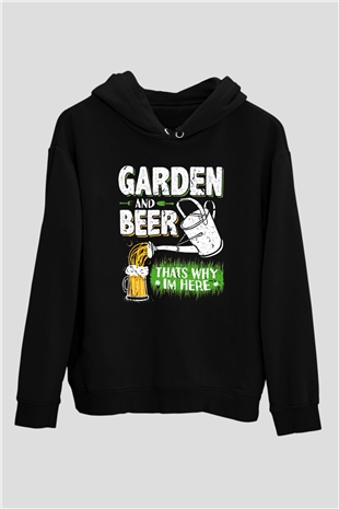 Bahçıvan Siyah Unisex Kapüşonlu Sweatshirt