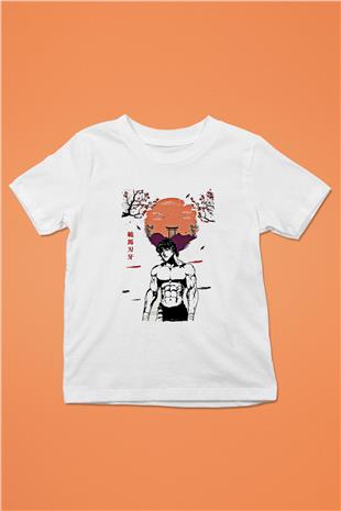 Baki The Grappler Baskılı Beyaz Unisex Beyaz Çocuk Tişört - Tshirt