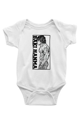 Baki The Grappler Baskılı Beyaz Unisex Bebek Body - Zıbın