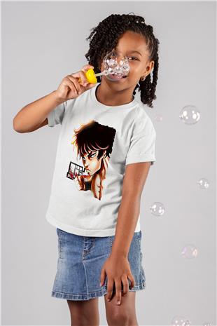 Baki The Grappler Baskılı Beyaz Unisex Beyaz Çocuk Tişört - Tshirt