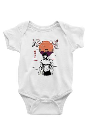 Baki The Grappler Baskılı Beyaz Unisex Bebek Body - Zıbın