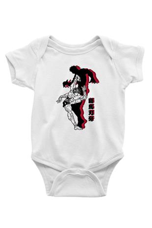 Baki The Grappler Baskılı Beyaz Unisex Bebek Body - Zıbın