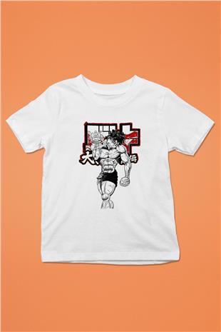 Baki The Grappler Baskılı Beyaz Unisex Beyaz Çocuk Tişört - Tshirt