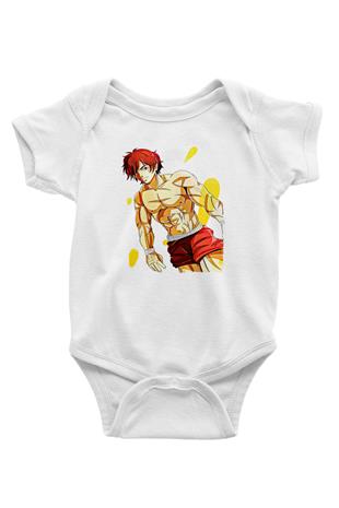 Baki The Grappler Baskılı Beyaz Unisex Bebek Body - Zıbın