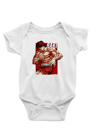 Baki The Grappler Baskılı Beyaz Unisex Bebek Body - Zıbın
