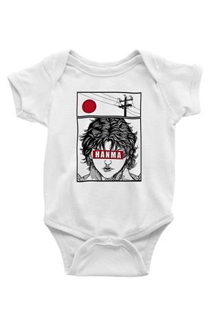 Baki The Grappler Baskılı Beyaz Unisex Bebek Body - Zıbın