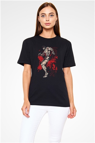Baki The Grappler Baskılı Unisex Siyah Tişört - Tshirt