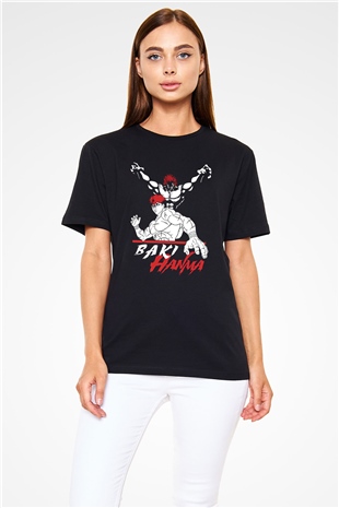Baki The Grappler Baskılı Unisex Siyah Tişört - Tshirt