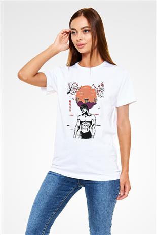 Baki The Grappler Unisex Baskılı Beyaz Tişört - Tshirt
