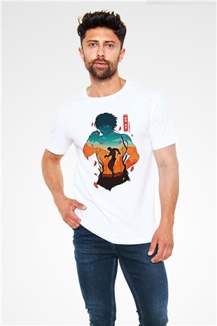Baki The Grappler Unisex Baskılı Beyaz Tişört - Tshirt