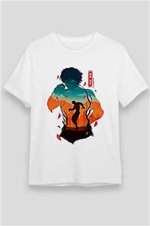 Baki The Grappler Unisex Baskılı Beyaz Tişört - Tshirt