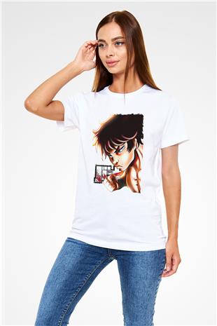 Baki The Grappler Unisex Baskılı Beyaz Tişört - Tshirt