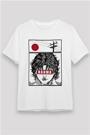 Baki The Grappler Unisex Baskılı Beyaz Tişört - Tshirt
