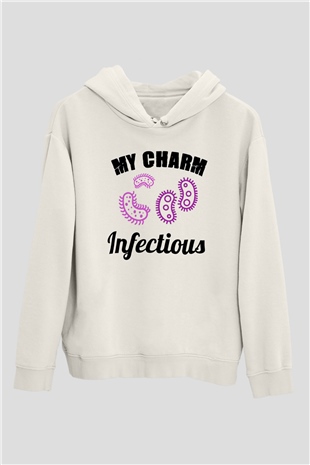 Bakteriyolog Beyaz Unisex Kapüşonlu Sweatshirt