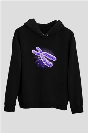 Bakteriyolog Siyah Unisex Kapşonlu Sweatshirt