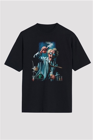 Bakteriyolog Siyah Unisex Oversize Tişört T-Shirt