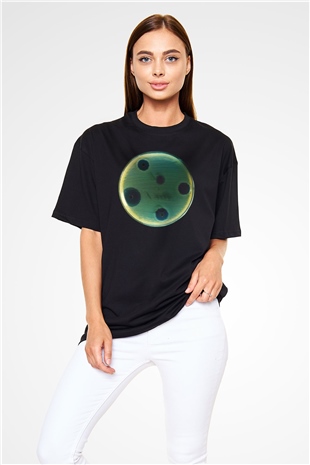 Bakteriyolog Siyah Unisex Oversize Tişört T-Shirt