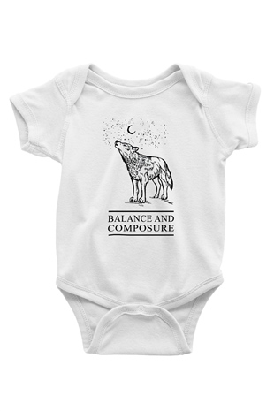 Balance and Composure Baskılı Beyaz Unisex Bebek Body - Zıbın