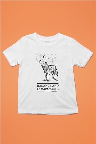Balance and Composure Baskılı Beyaz Unisex Çocuk Tişört