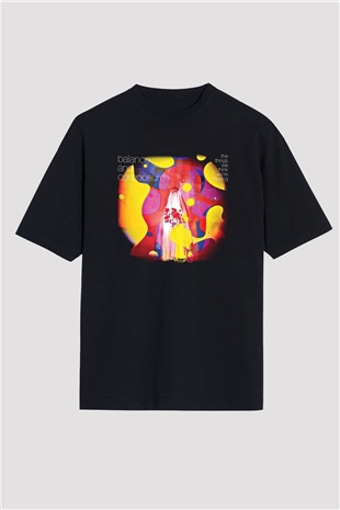 Balance and Composure Baskılı Unisex Siyah Oversize Tişört