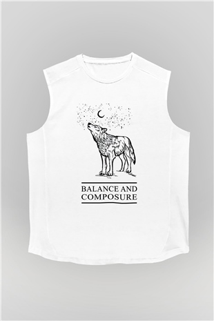 Balance and Composure Beyaz Unisex Kolsuz Tişört