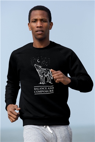 Balance and Composure Siyah Unisex Sweatshirt