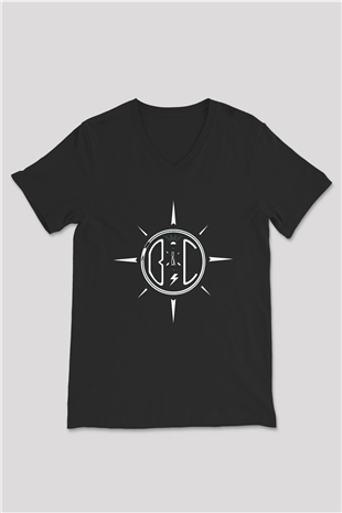 Balance and Composure Siyah Unisex V Yaka Tişört