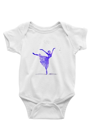 Bale Baskılı Beyaz Unisex Bebek Body - Zıbın