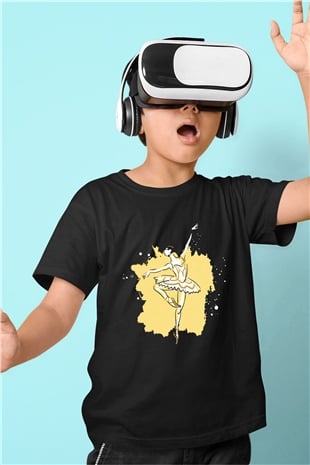 Bale Baskılı Siyah Unisex Çocuk Tişört