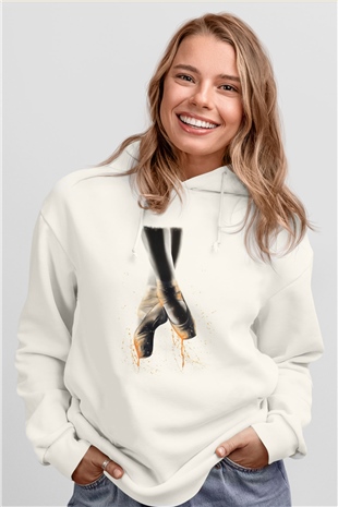 Bale Beyaz Unisex Hoodie