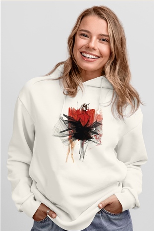 Bale Beyaz Unisex Hoodie