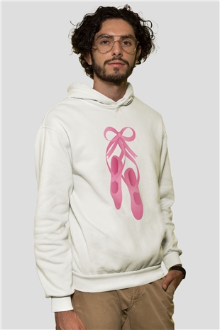 Bale Beyaz Unisex Kapşonlu Sweatshirt