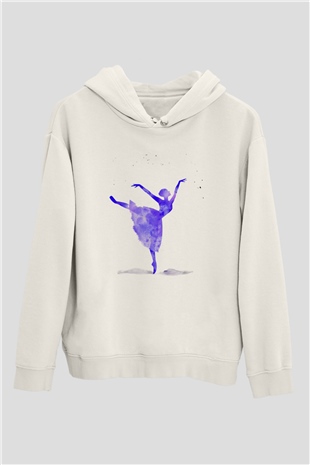 Bale Beyaz Unisex Kapşonlu Sweatshirt
