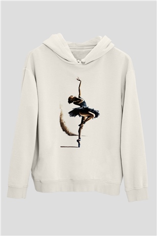 Bale Beyaz Unisex Kapşonlu Sweatshirt