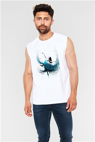 Bale Beyaz Unisex Kolsuz Tişört
