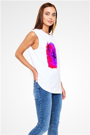 Bale Beyaz Unisex Kolsuz Tişört