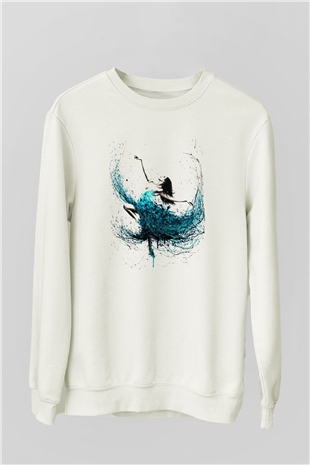 Bale Beyaz Unisex Sweatshirt