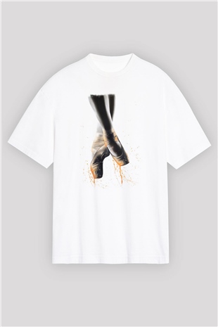 Bale Beyaz Oversize Tişört Oversize T-shirt - TişörtFabrikası