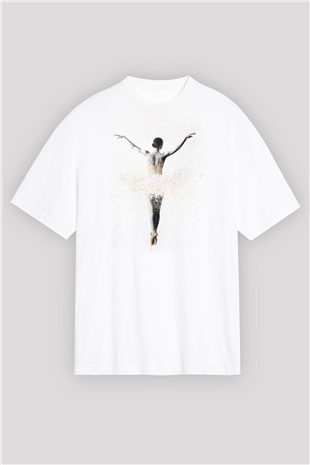 Bale Beyaz Oversize Tişört Oversize T-shirt - TişörtFabrikası