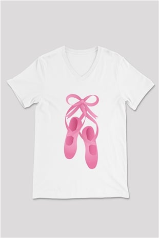 Bale Beyaz Unisex V Yaka Tişört T-Shirt