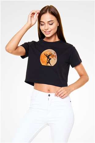 Bale Siyah  Crop Top Tişört