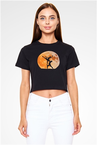 Bale Siyah  Crop Top Tişört