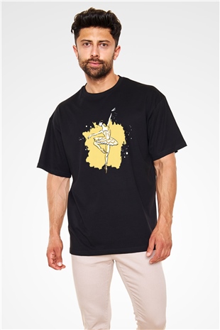 Bale Siyah Unisex Oversize Tişört T-Shirt