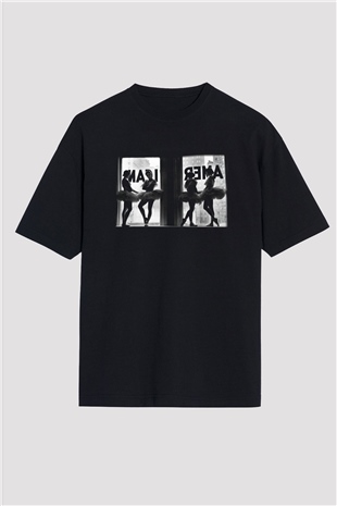 Bale Siyah Unisex Oversize Tişört T-Shirt