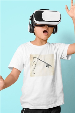 Balıkçı Beyaz Unisex Çocuk Tişört